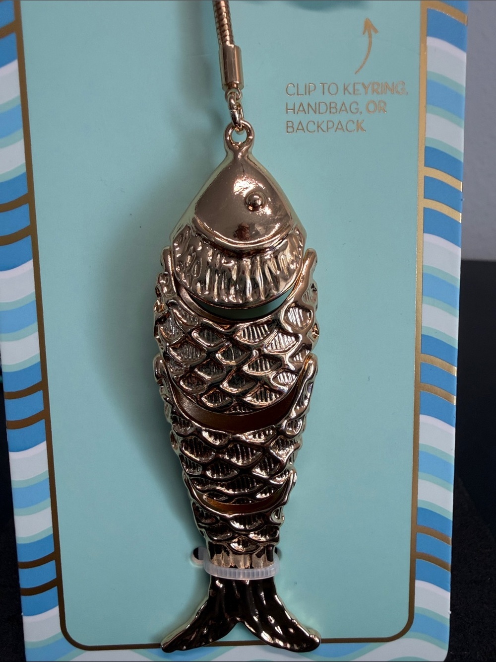 Piper K | Coastal Summer Gold Tone Fish Bag Charm - Picture 4 of 6